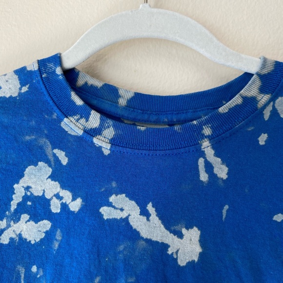Hand Dyed Reverse Tie Dye Bleach Dye Crop Top Tee - Picture 5 of 9